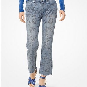 (4 for $20) MICHAEL Michael Kors Sketch Print Jeans Sz 2